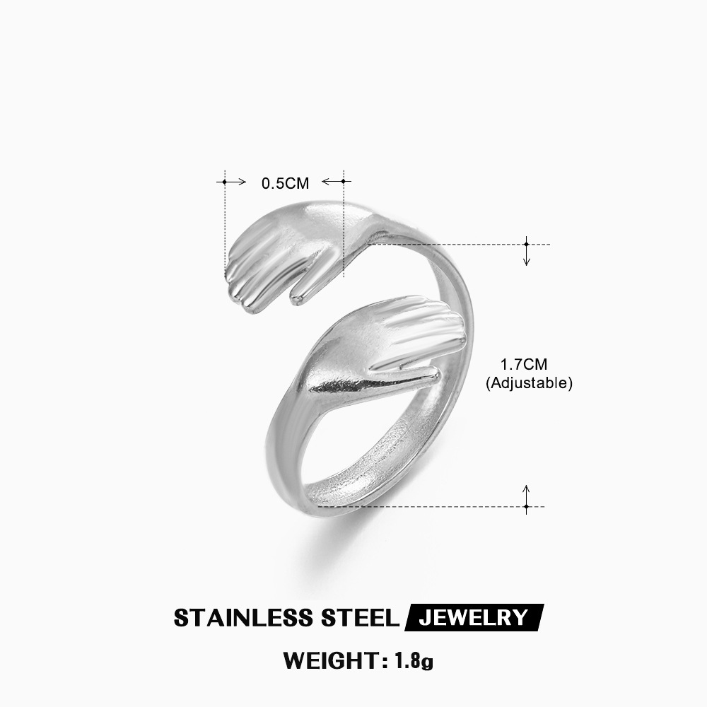 Minimalist Ring Stackable - Anillo de abrazo entrelazado para mujer,
