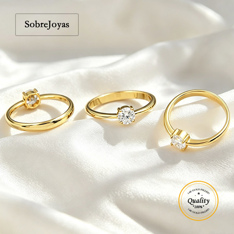 Minimalist Ring Stackable - Anillo de Oro de 14K con