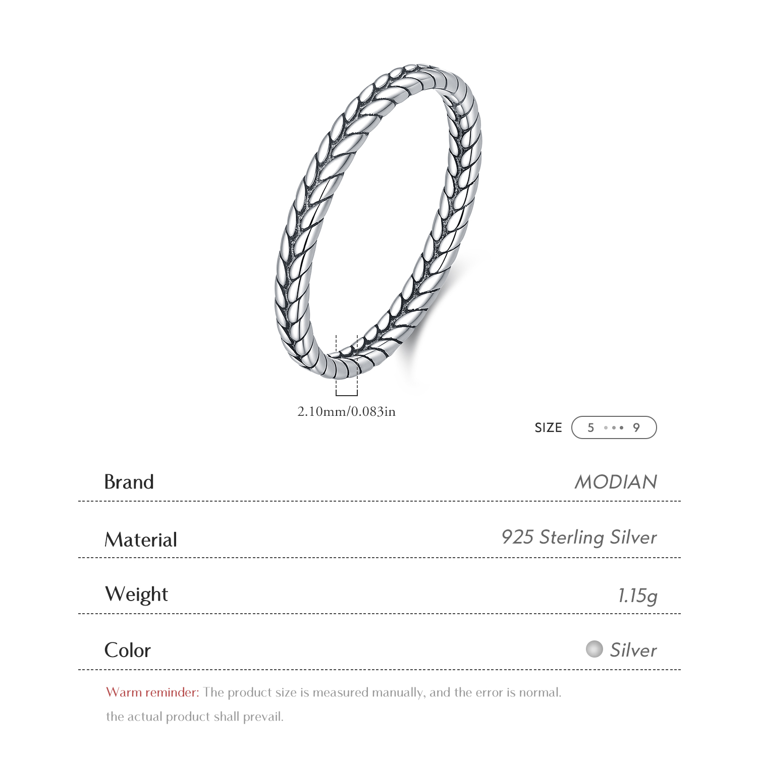 Anillos Apilables de Plata de  - Minimalist Ring Stackable reseña y precio
